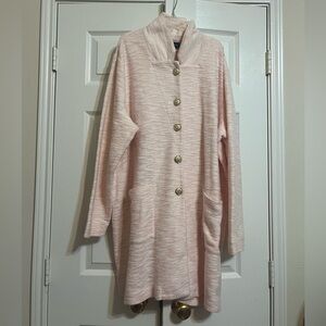 Lane Bryant Blush Textured Buttoned Knit Cardigan